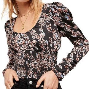 Free People floral top NWT